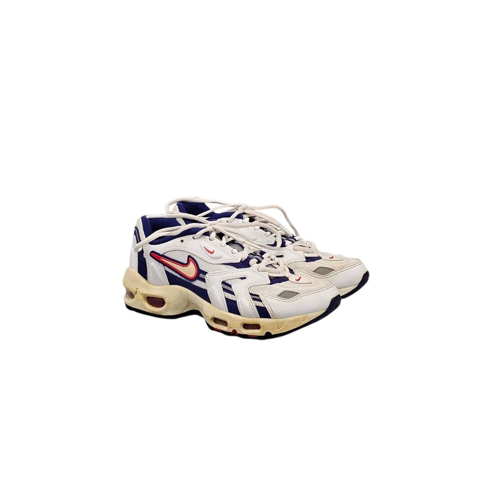 Nike Women's Size 8 US‎ Air Max 96 II White-Cherry Red & Blue Sneakers Shoes